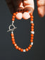 Identity Series | Quiet Flame | Red Agate & Sterling Silver Bracelet
