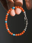 Identity Series Scarlet Axis men’s bracelet in red agate, turquoise and sterling silver, minimalist beaded bracelet for men