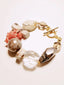 Rock Bloom Rhodochrosite & Clear Quartz Bracelet – Handmade Natural Crystal Gift for Women