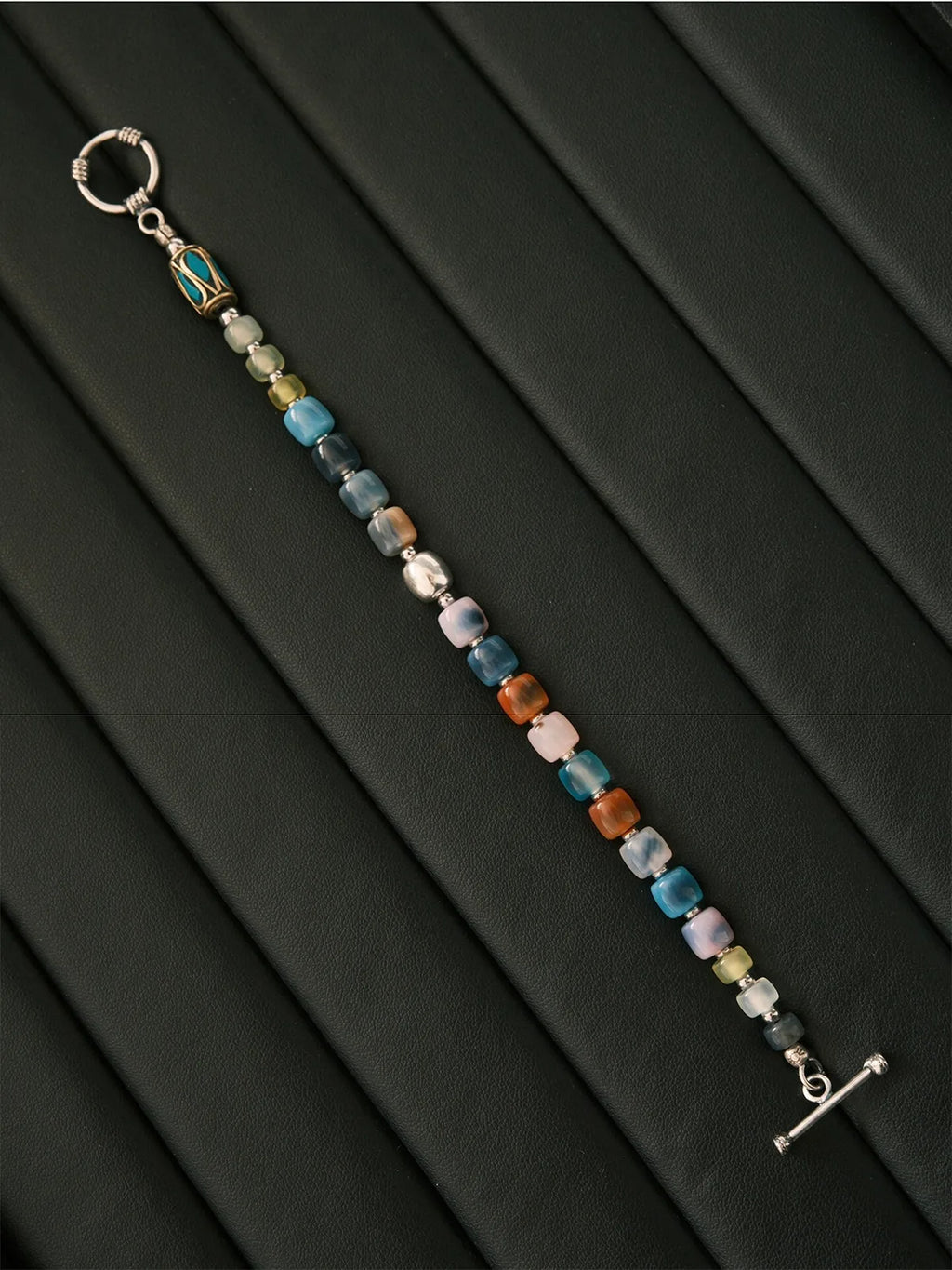 Identity Series | Urban Dreamer | Multicolor Agate, Jade & Silver Bracelet