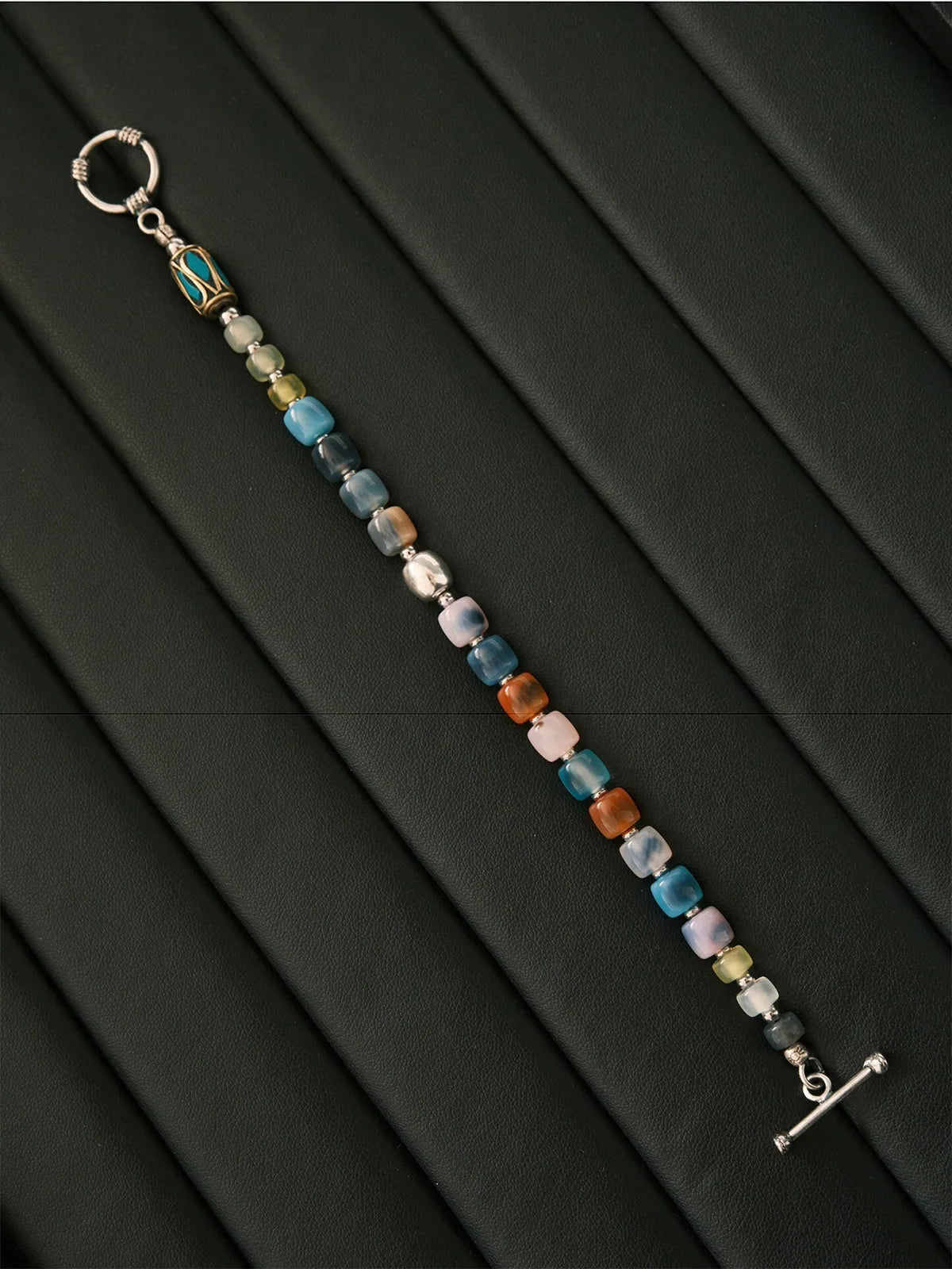 Identity Series | Urban Dreamer | Multicolor Agate, Jade & Silver Bracelet
