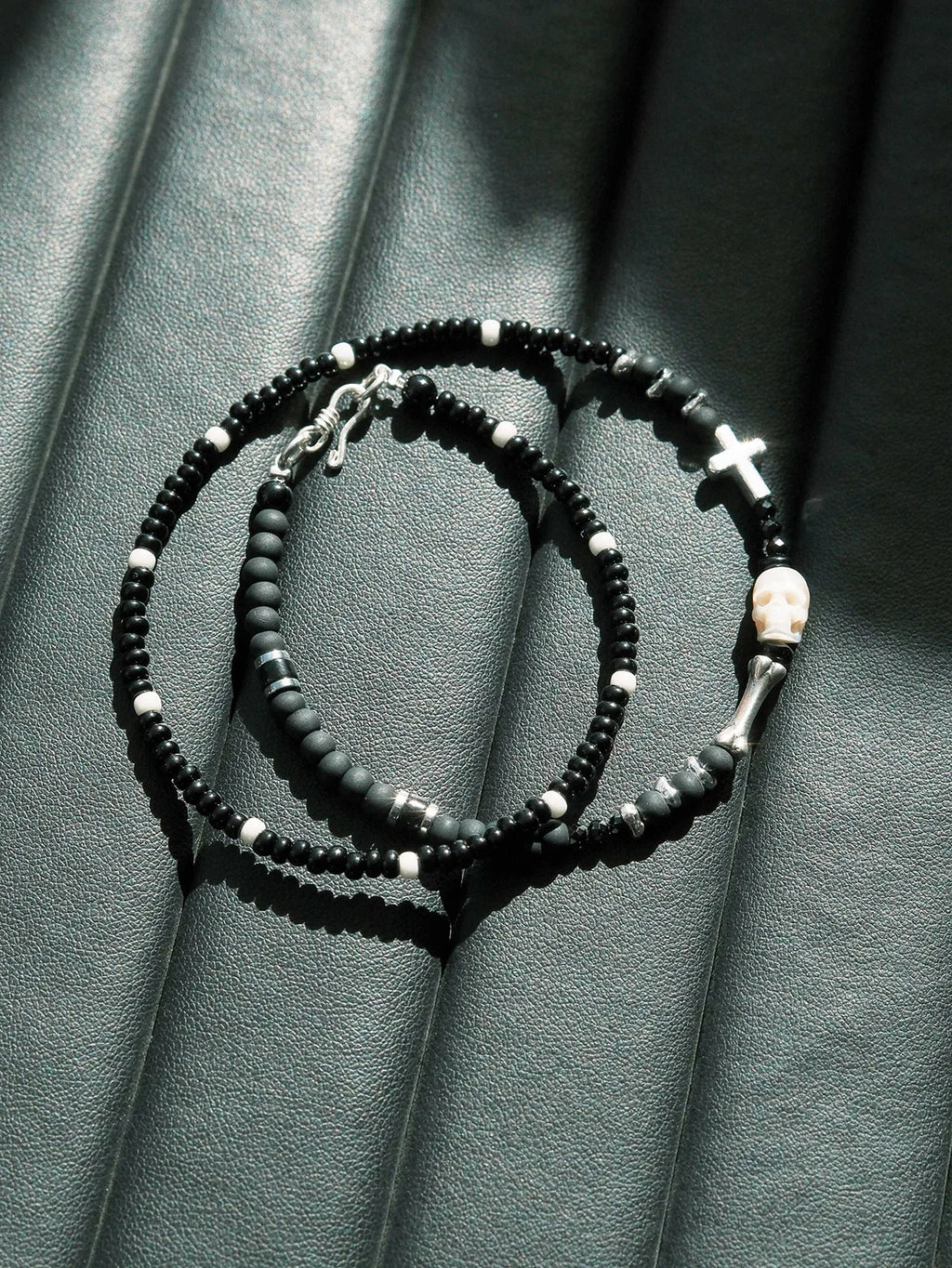 Identity Series | Broken Halo | Black Agate, Pearl & Sterling Silver Bracelet