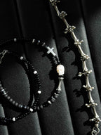 Identity Series | Broken Halo | Black Agate, Pearl & Sterling Silver Bracelet