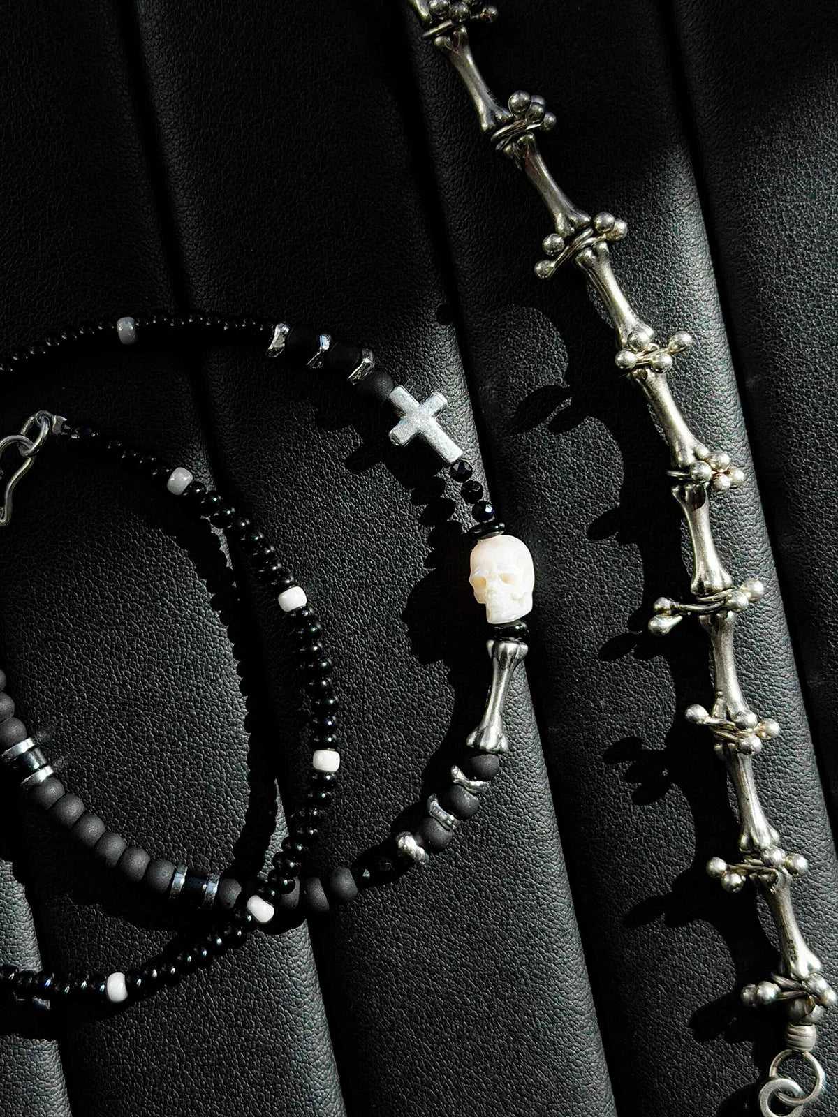 Identity Series | Broken Halo | Black Agate, Pearl & Sterling Silver Bracelet