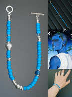 Identity Series | Blue Horizon | Blue Glass, Pearl & Sterling Silver Bracelet