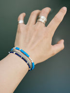 Identity Series | Blue Horizon | Blue Glass, Pearl & Sterling Silver Bracelet