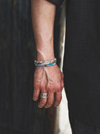 Identity Series | Blue Horizon | Blue Glass, Pearl & Sterling Silver Bracelet