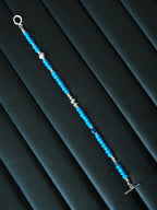 Identity Series | Blue Horizon | Blue Glass, Pearl & Sterling Silver Bracelet