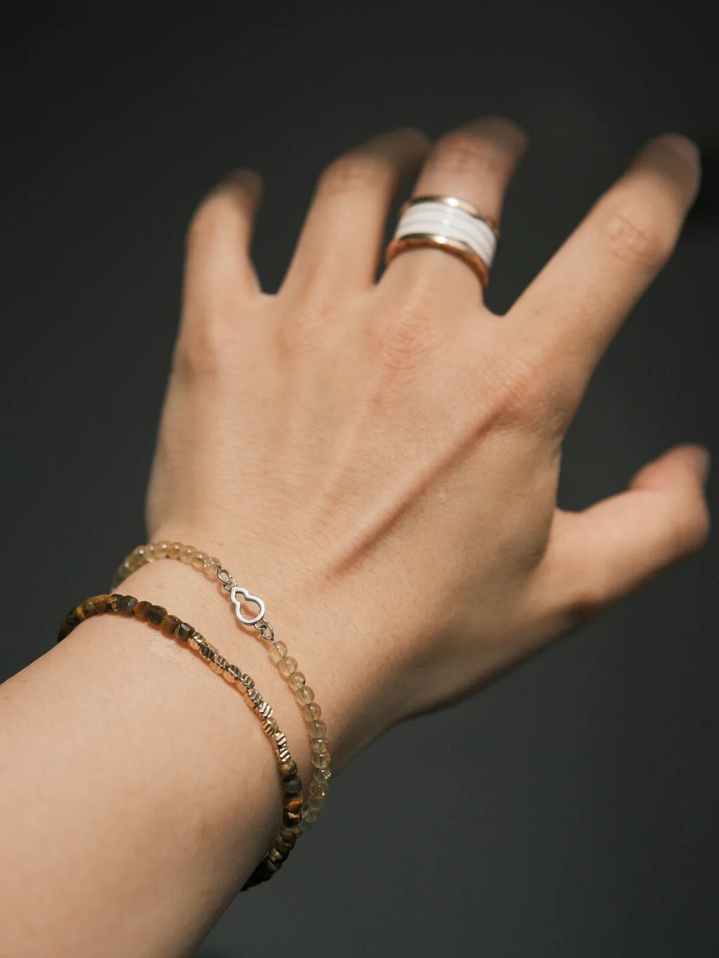 Identity Series | Urban Dreamer | Golden Hair Crystal & Silver Gourd Bracelet