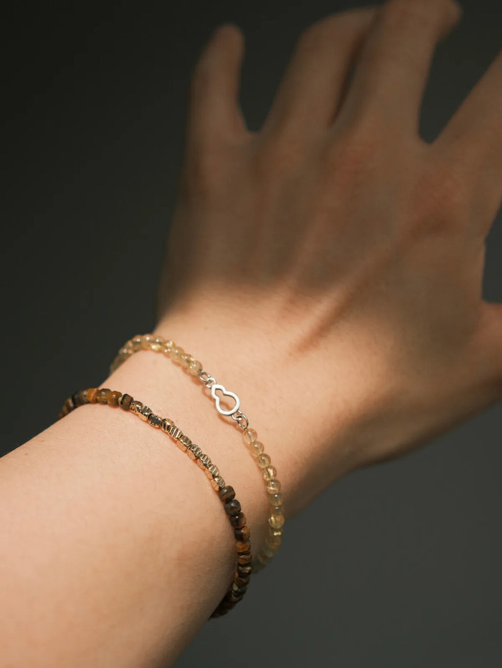Identity Series | Urban Dreamer | Golden Hair Crystal & Silver Gourd Bracelet
