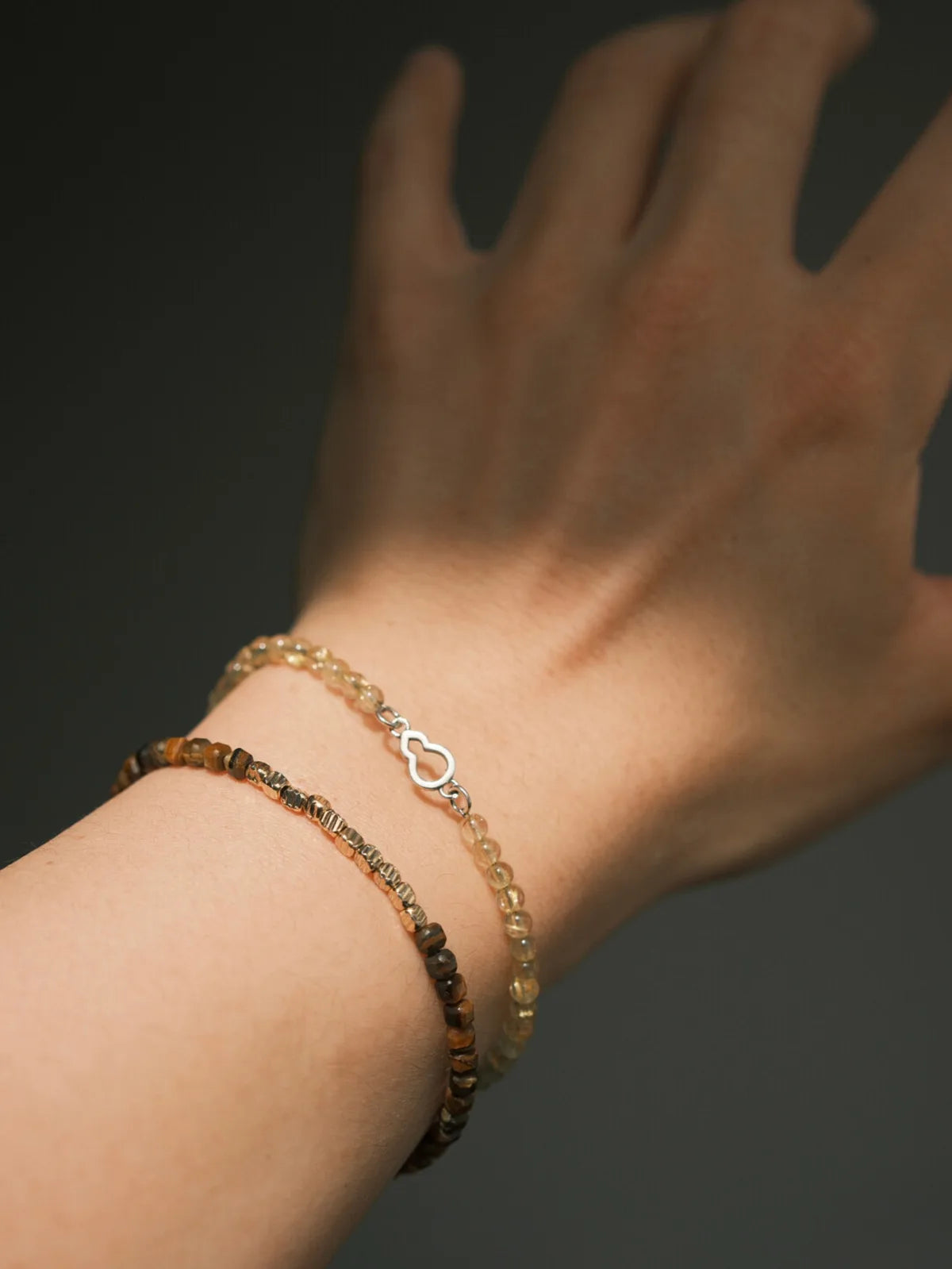 Identity Series | Urban Dreamer | Golden Hair Crystal & Silver Gourd Bracelet
