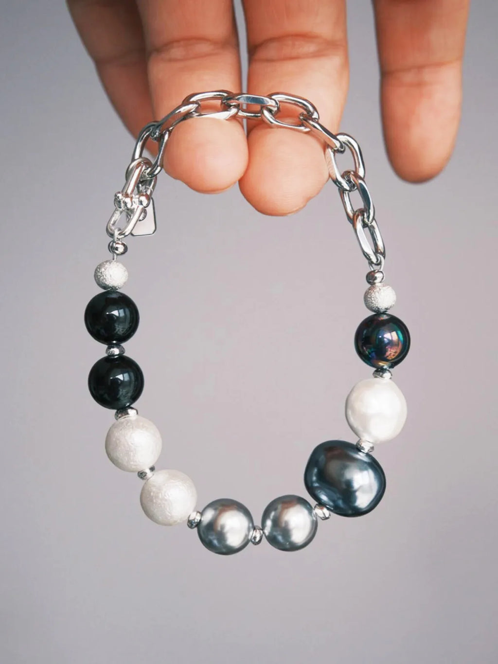 Urban Stoic Series | Stellar Thorn | Pearl & Titanium Steel Bracelet