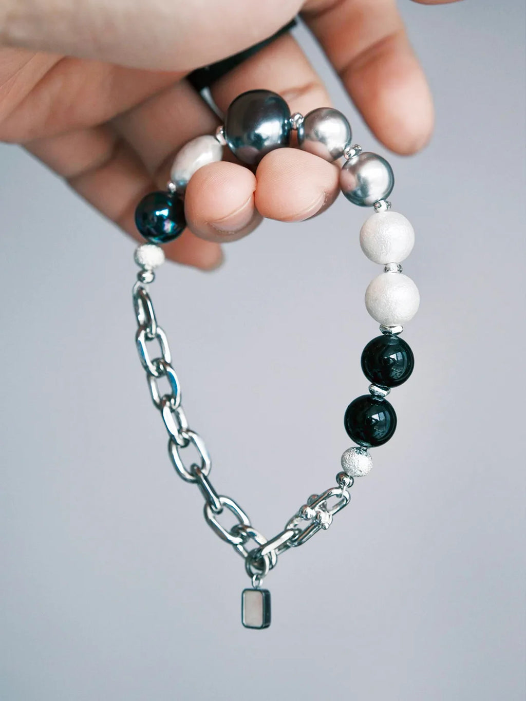 Urban Stoic Series | Stellar Thorn | Pearl & Titanium Steel Bracelet
