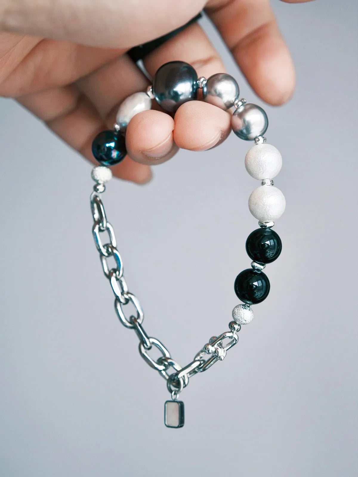 Urban Stoic Series | Stellar Thorn | Pearl & Titanium Steel Bracelet