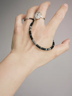 Urban Stoic Series | Silent Authority | Obsidian, Silver & Black Stone Bracelet