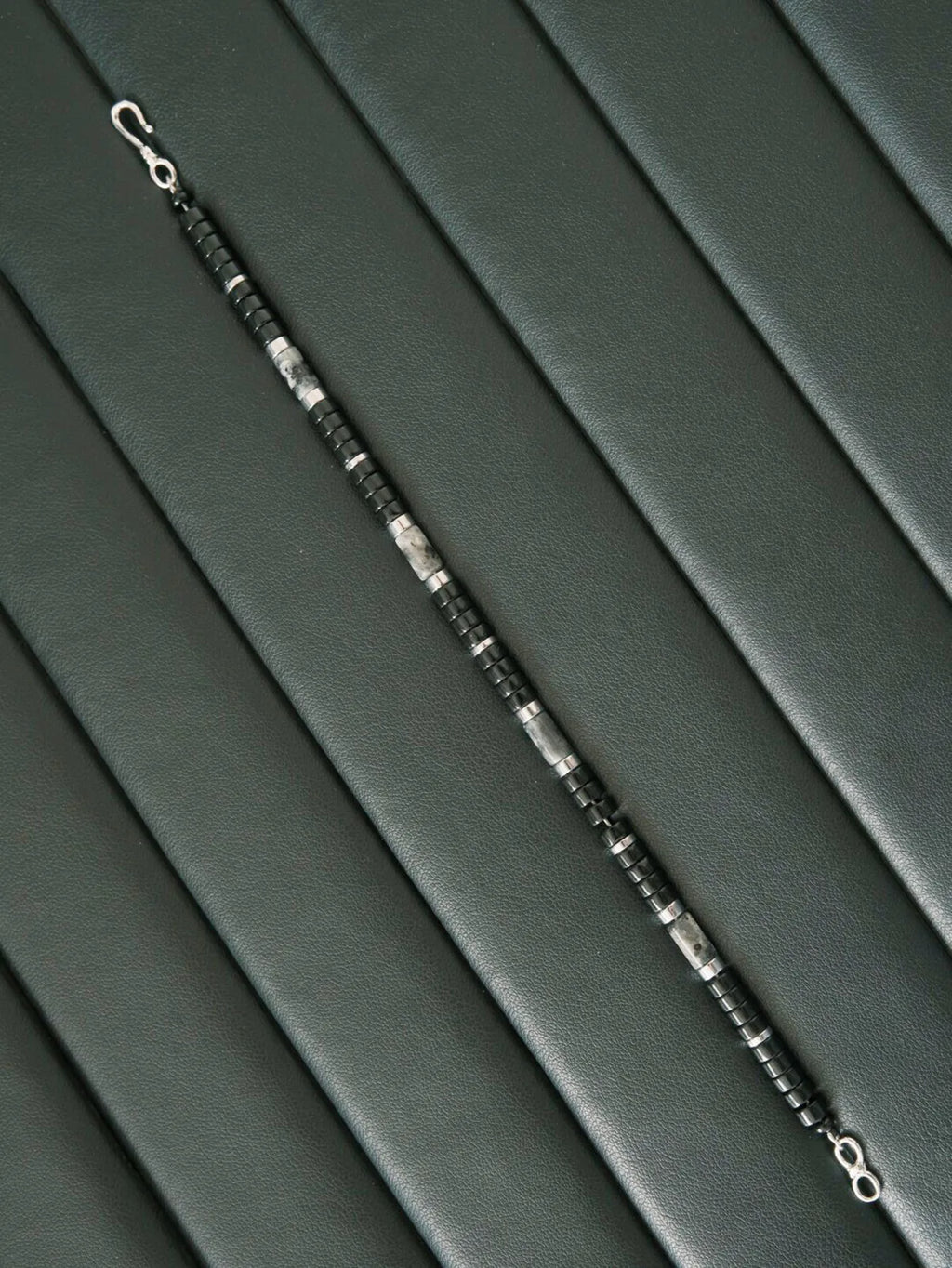 Urban Stoic Series | Silent Authority | Obsidian, Silver & Black Stone Bracelet