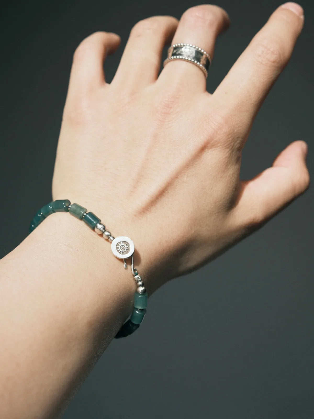 Identity Series | Blue Boy | Blue Jade, Sterling Silver & Titanium Steel Bracelet
