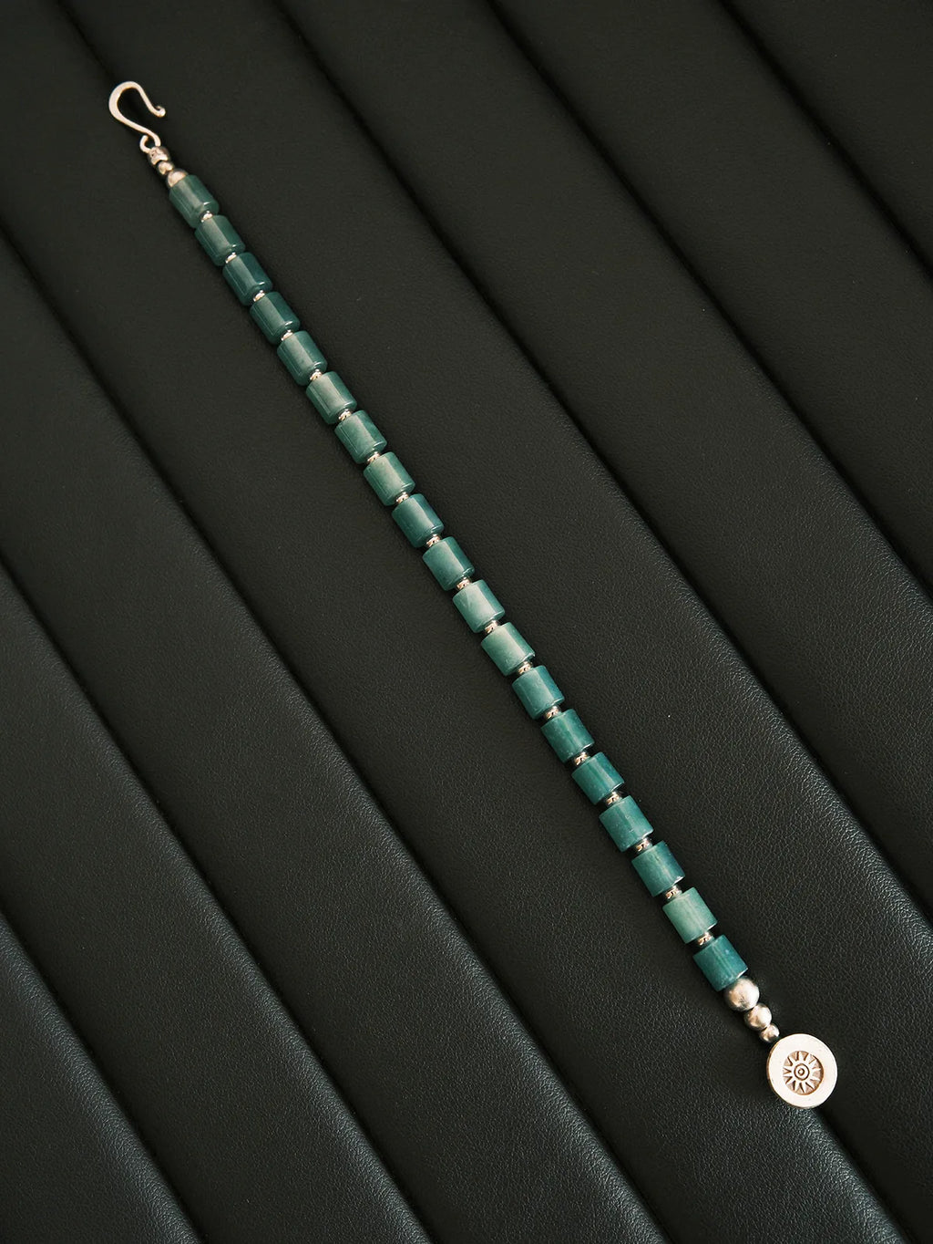 Identity Series | Blue Boy | Blue Jade, Sterling Silver & Titanium Steel Bracelet