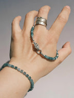 Mineral Soul Series | Ocean Bone | Jade & Sterling Silver Feather Bracelet