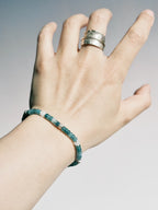 Mineral Soul Series | Ocean Bone | Jade & Sterling Silver Feather Bracelet