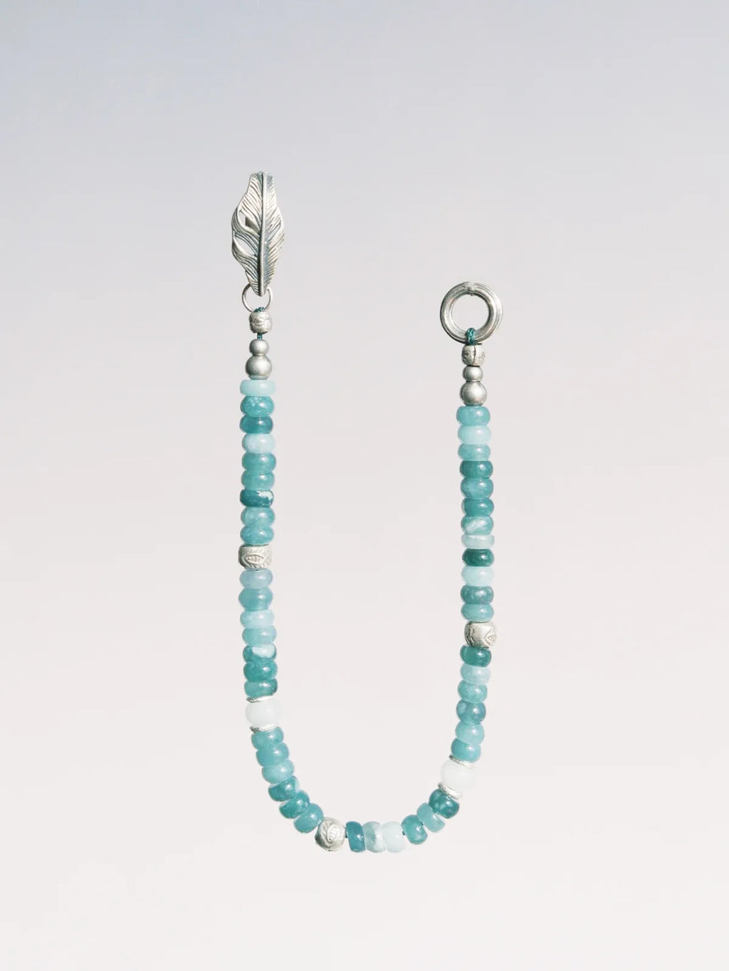 Mineral Soul Series | Ocean Bone | Jade & Sterling Silver Feather Bracelet