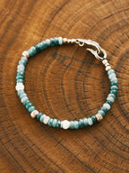 Mineral Soul Series | Ocean Bone | Jade & Sterling Silver Feather Bracelet