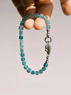 Identity Series | Ocean Bone | Blue Jade & Sterling Silver Feather Bracelet