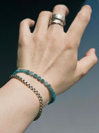 Identity Series | Ocean Bone | Blue Jade & Sterling Silver Feather Bracelet