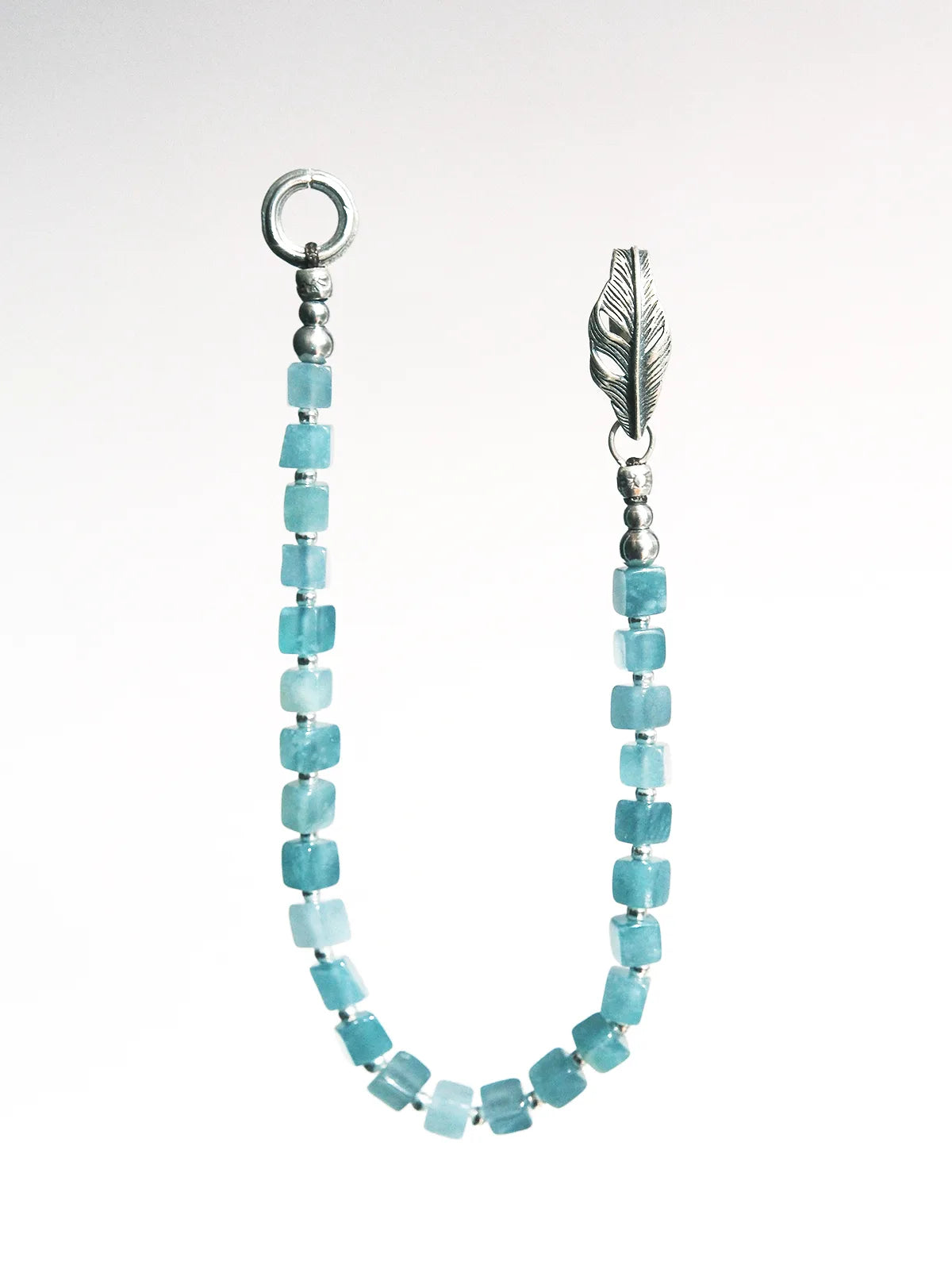 Identity Series | Ocean Bone | Blue Jade & Sterling Silver Feather Bracelet