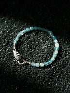 Identity Series | Ocean Bone | Blue Jade & Sterling Silver Feather Bracelet
