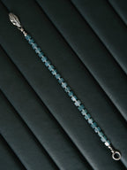 Identity Series | Ocean Bone | Blue Jade & Sterling Silver Feather Bracelet