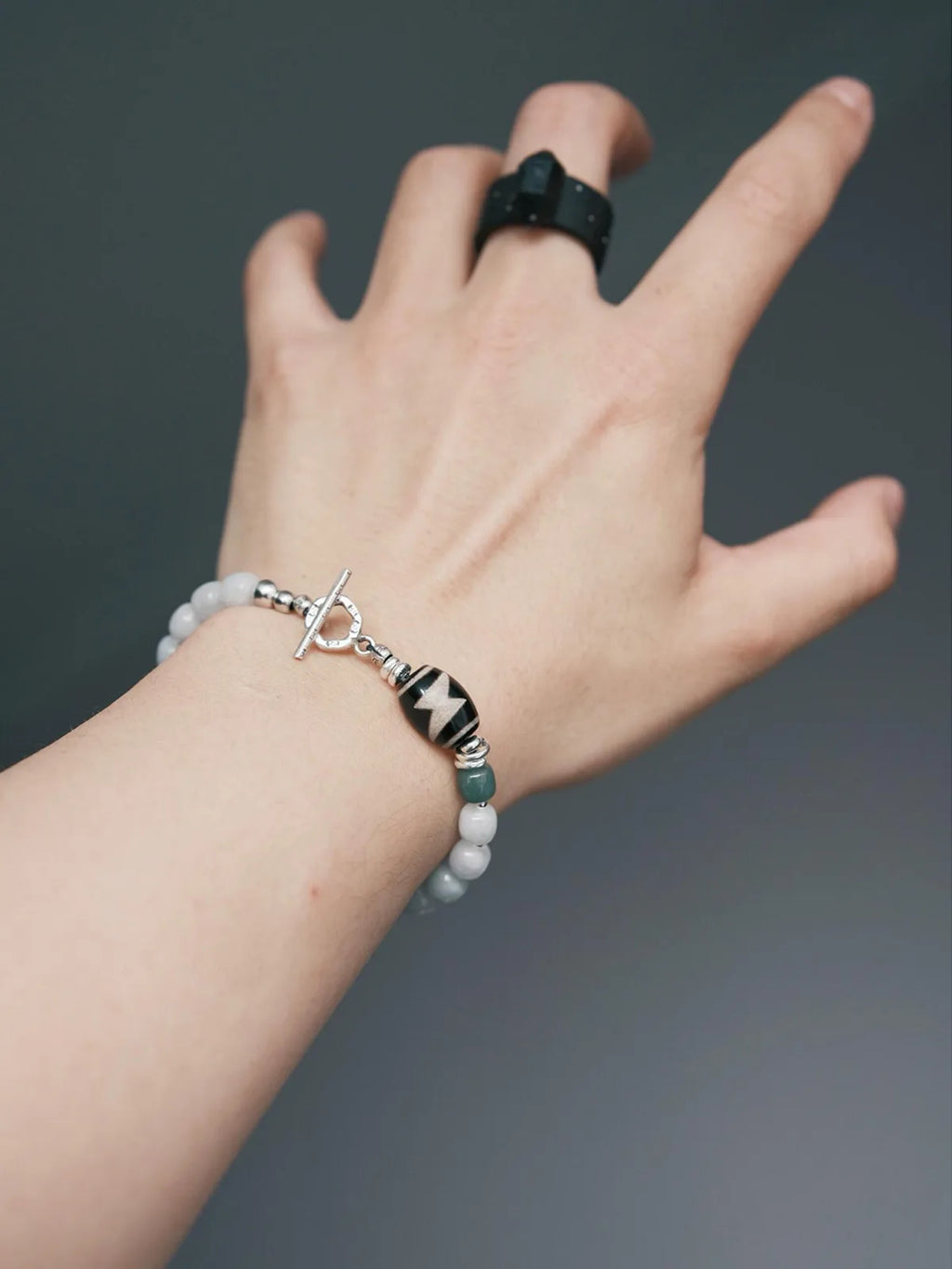 Urban Stoic Series | Silent Stone | Jade & Sterling Silver Bracelet