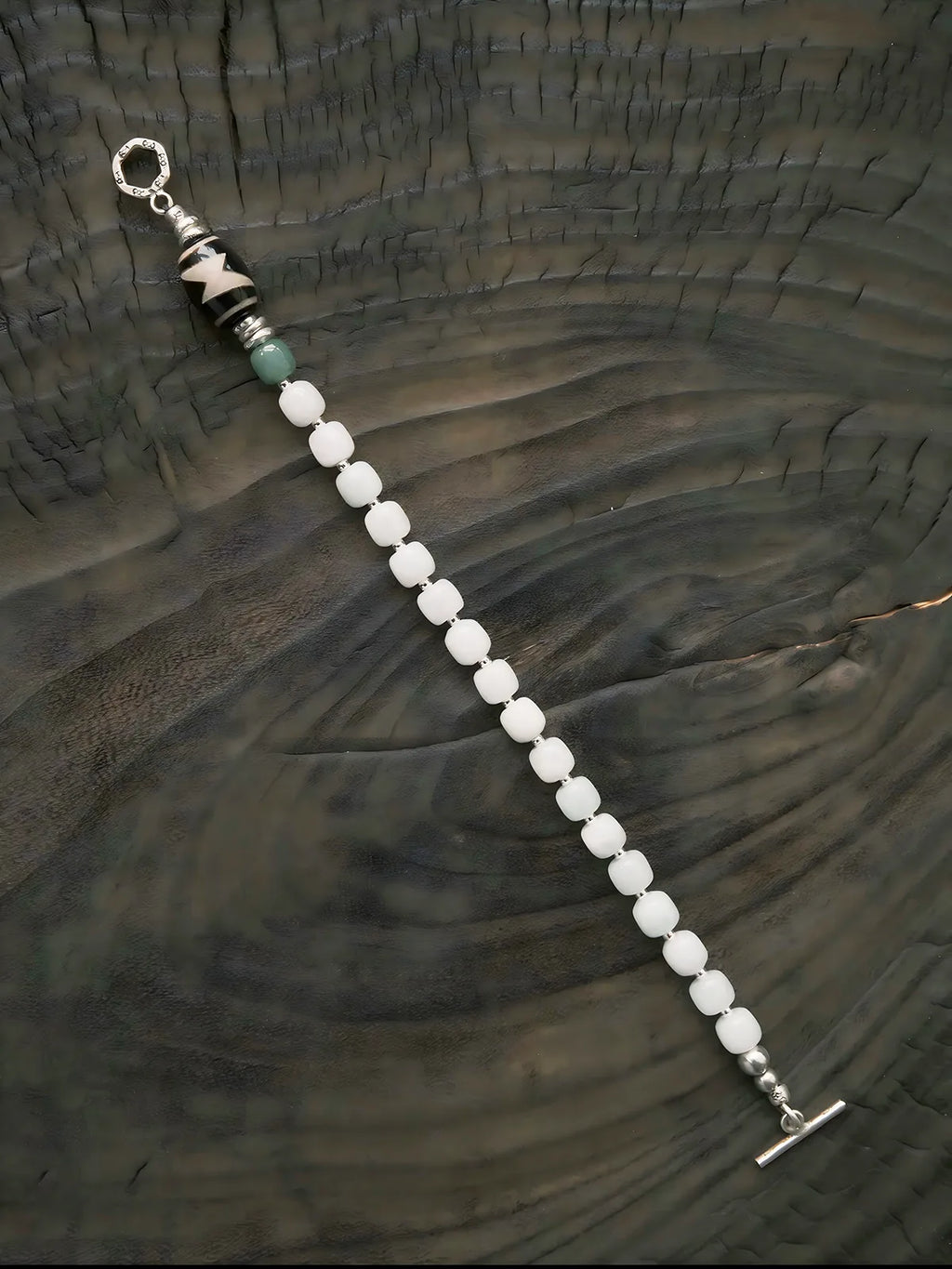 Urban Stoic Series | Silent Stone | Jade & Sterling Silver Bracelet