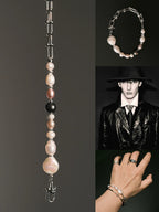 Urban Stoic Series | Silent Authority | Pearl, Titanium Steel & Silver Bracelet
