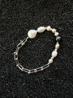 Urban Stoic Series | Silent Authority | Pearl, Titanium Steel & Silver Bracelet