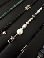 Urban Stoic Series | Silent Authority | Pearl, Titanium Steel & Silver Bracelet