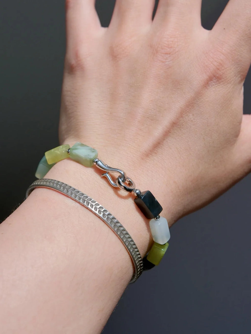 Mineral Soul Series | Earth Pulse | Xiuyu Jade & Titanium Steel Bracelet