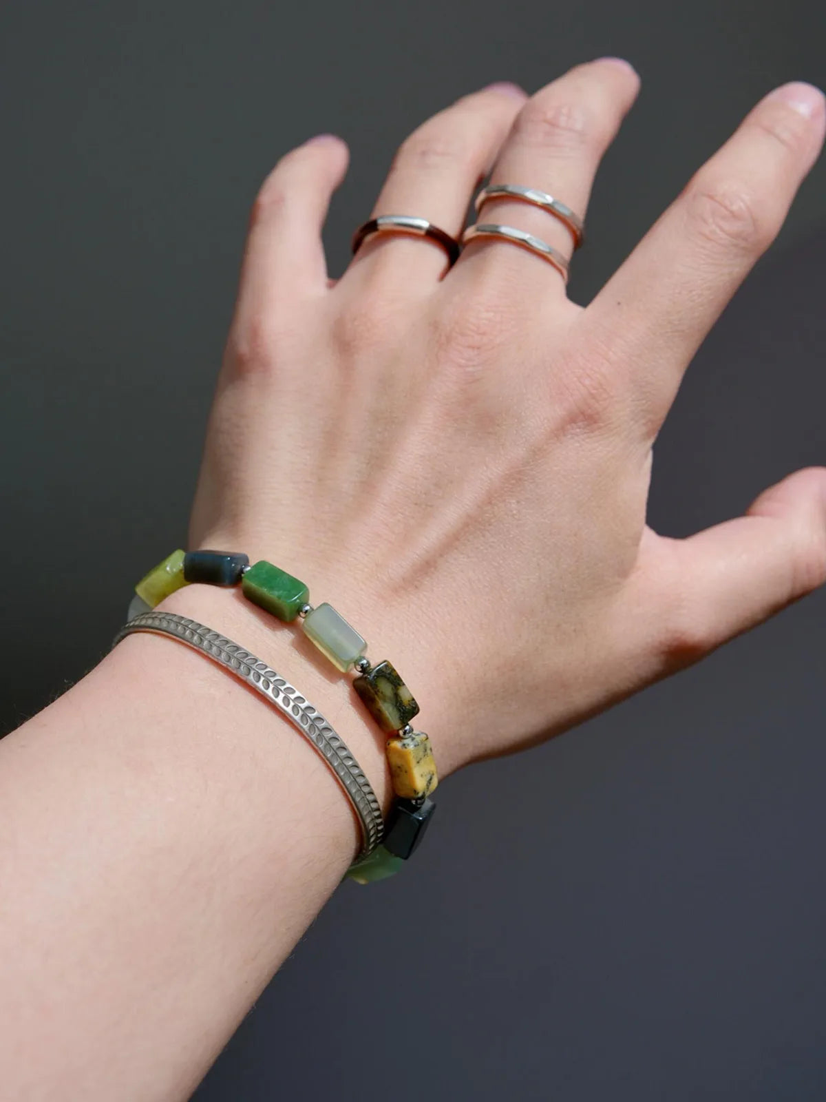 Mineral Soul Series | Earth Pulse | Xiuyu Jade & Titanium Steel Bracelet