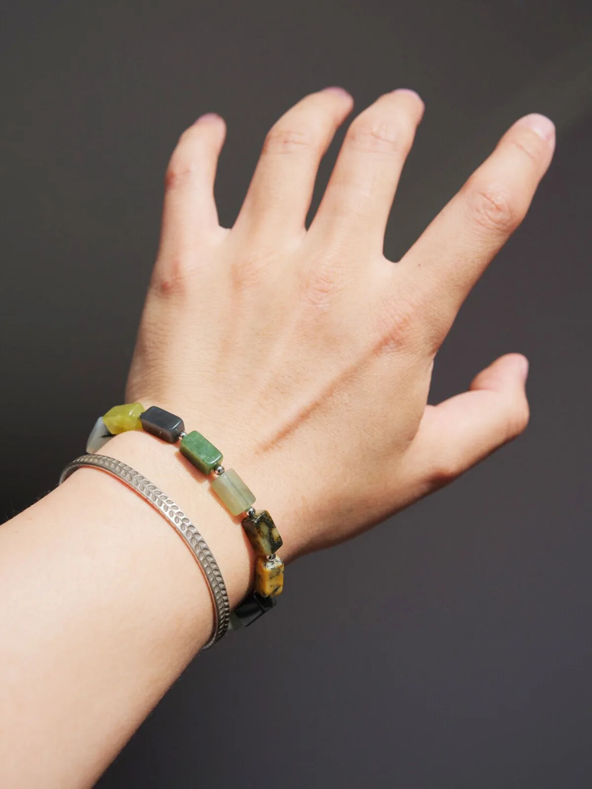 Mineral Soul Series | Earth Pulse | Xiuyu Jade & Titanium Steel Bracelet