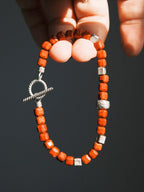 Identity Series | Quiet Flame | Red Agate & Sterling Silver Bracelet