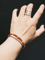 Identity Series | Quiet Flame | Red Agate & Sterling Silver Bracelet