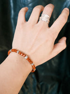 Identity Series | Quiet Flame | Red Agate & Sterling Silver Bracelet
