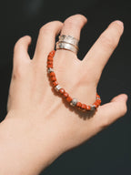 Identity Series | Quiet Flame | Red Agate & Sterling Silver Bracelet