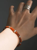 Identity Series | Quiet Flame | Red Agate & Sterling Silver Bracelet