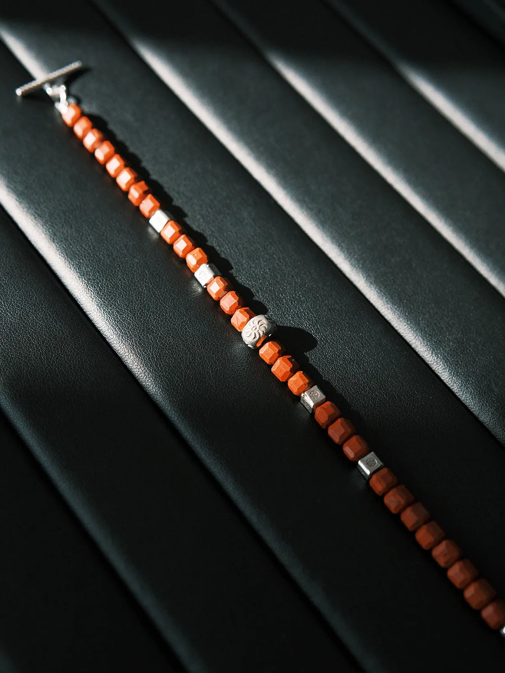 Identity Series | Quiet Flame | Red Agate & Sterling Silver Bracelet
