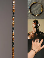 Urban Stoic Series | Silent Authority | Tiger Eye, Obsidian & Brass Bracelet