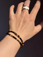Urban Stoic Series | Silent Authority | Tiger Eye, Obsidian & Brass Bracelet