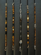Urban Stoic Series | Silent Authority | Tiger Eye, Obsidian & Brass Bracelet