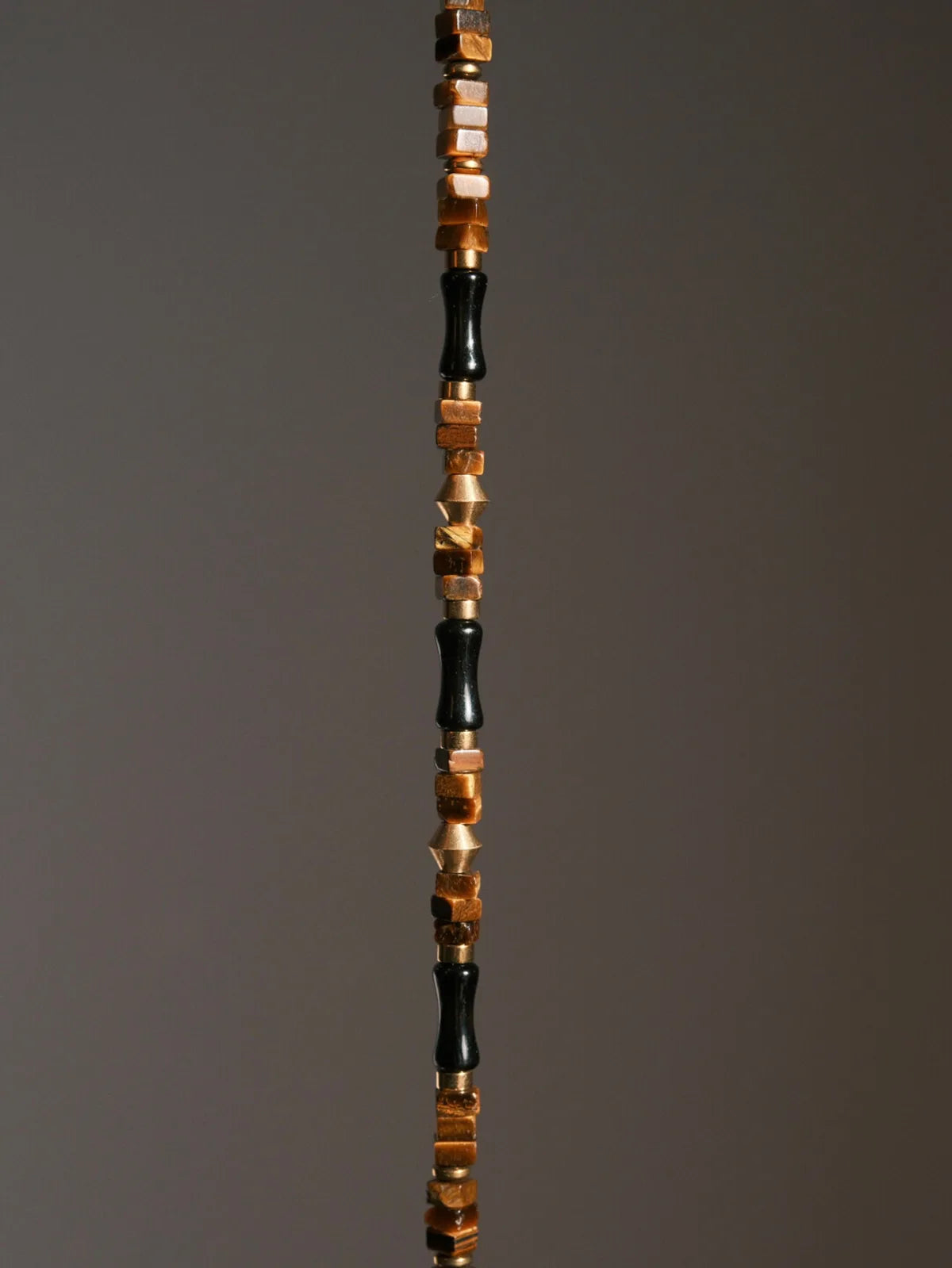 Urban Stoic Series | Silent Authority | Tiger Eye, Obsidian & Brass Bracelet