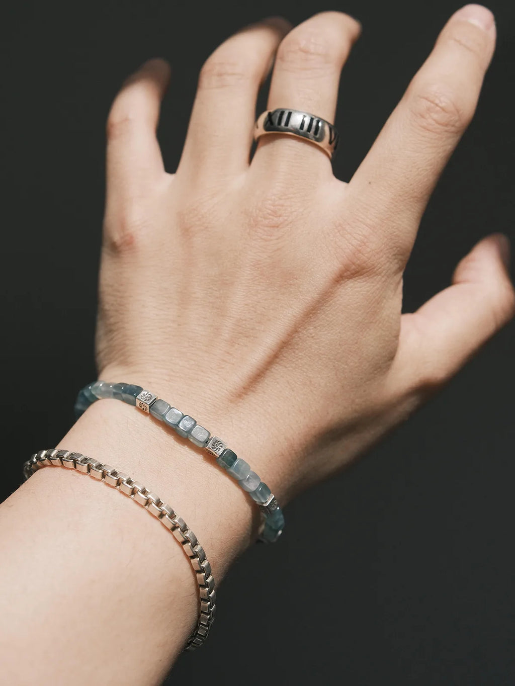 Mineral Soul Series | Ocean Bone | Guatemalan Blue Jade & Sterling Silver Bracelet